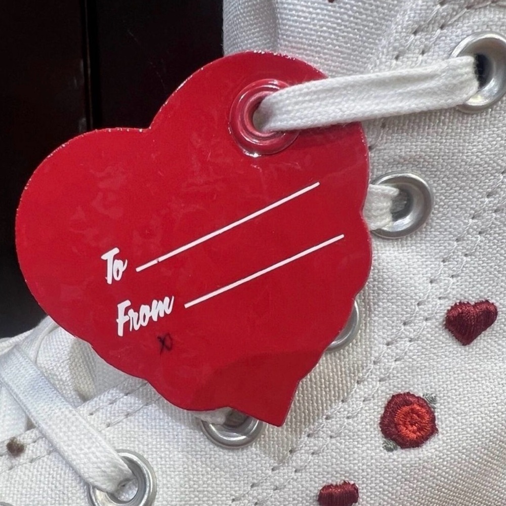 Women CONVERSE Valentines Day Chuck Taylor All Star Hi White Sneakers (A13650C) - Picture 6 of 6